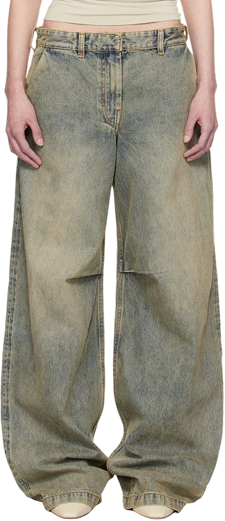 Wide denim trousers