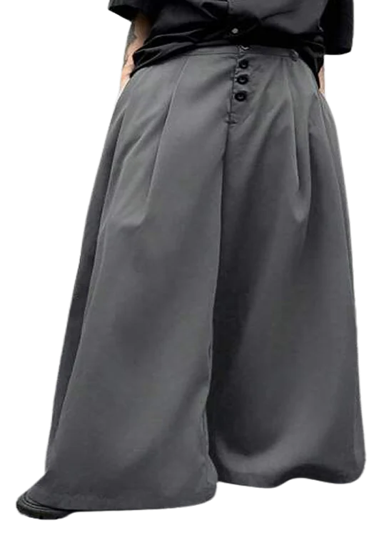 Wide grey trousers