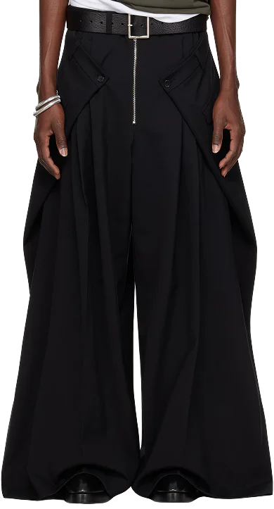 Wide black trousers