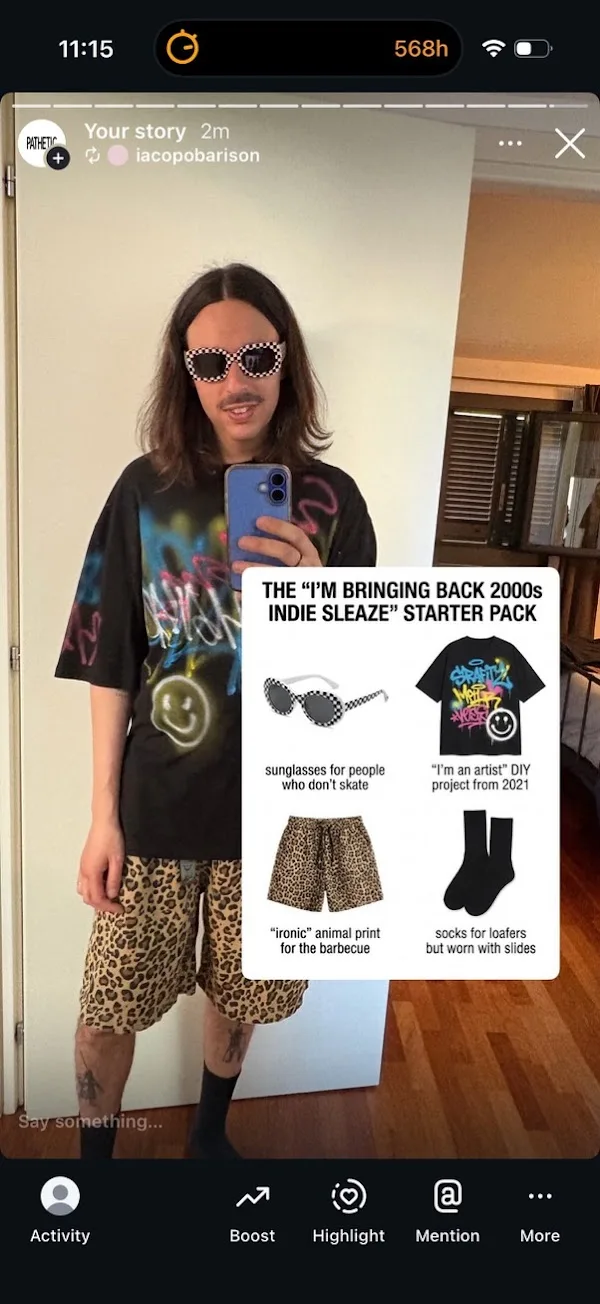 A community member sharing the starter pack made from her photo